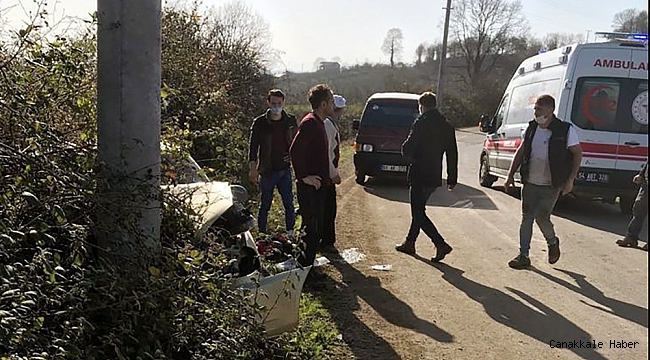 Kontrolden çıkan araç elektrik direğine çarptı: 1 yaralı