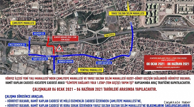 Körfez&#039;de geçici güzergah uygulaması