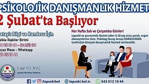 Lapseki Belediyesi'nden Psikolojik Danışmanlık hizmeti