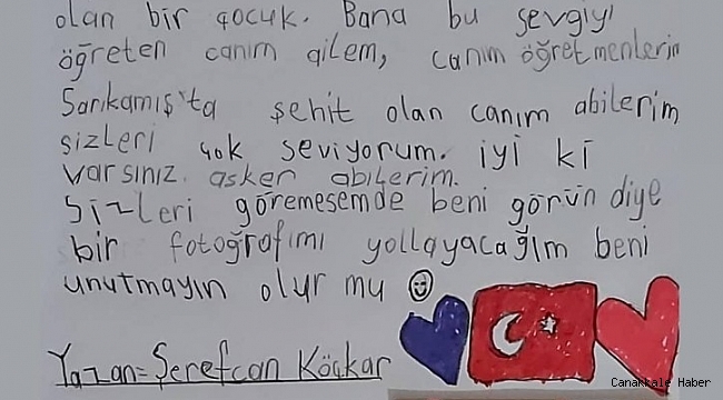 Otizmli Şerefcan&#039;dan Sarıkamışa&#039;a mektup var