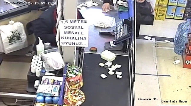 Para üstünü çalan yaşlı kadın güvenlik kamerasına yakalandı