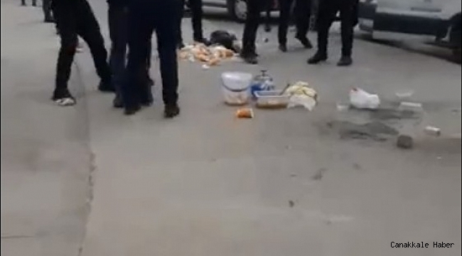 Pilav tezgâhına el konulan seyyar satıcı zabıta ekiplerine tüp fırlattı