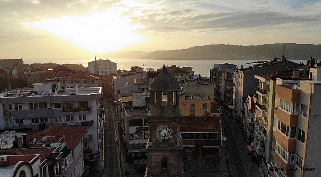 Sessizliğe bürünen Çanakkale havadan görüntülendi