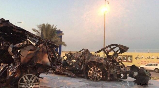 Süleymani'nin içinde bulunduğu araç Bağdat Havalimanı yolu üzerine konuldu