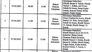 Elektrik kesintisi duyurusu