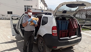 Karabey köyüne ekmek yardımı