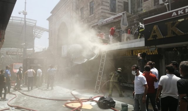 500 yıllık tarihi kapalı çarşıda korkutan yangın