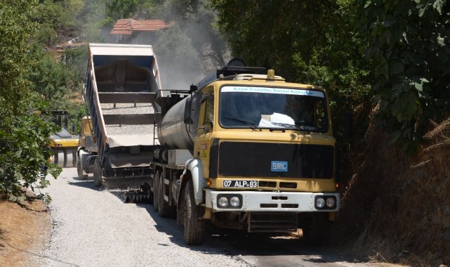 Alanya'da Orhan- Karamanlar yolu asfaltlanıyor