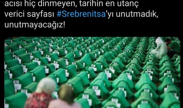 Bakan Kasapoğlu: "Srebrenitsa'yı unutmadık, unutmayacağız"