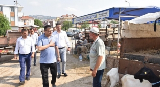 Başkan Öz hayvan pazarını ziyaret etti