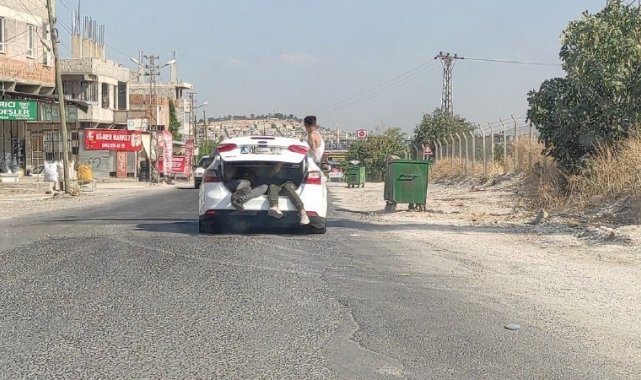 Çocukların bagajda tehlikeli yolculuğu kamerada