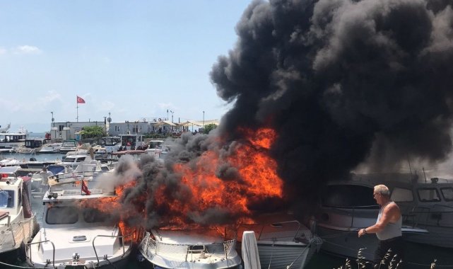 Dragos marinada tekneler alev alev yandı
