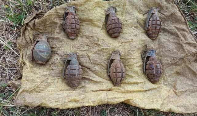 Hakkari'de toprağa gömülü 7 adet el bombası ele geçirildi