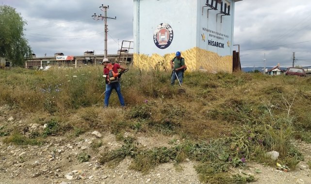 Hisarcık Belediyesinden yabani ot temizliği