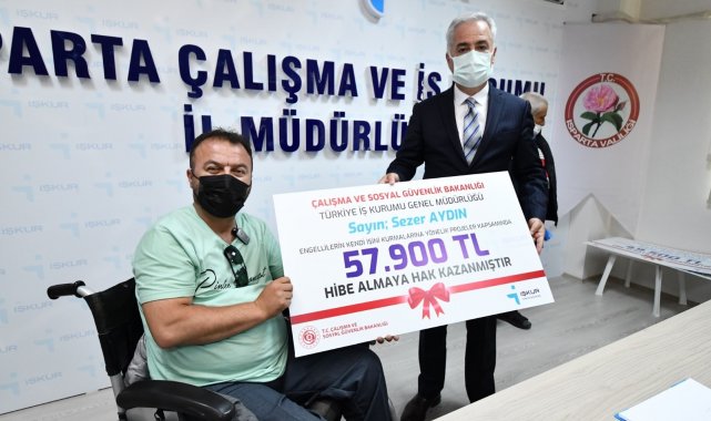 Isparta'da 5 engelli vatandaşın girişimci projesine hibe desteği