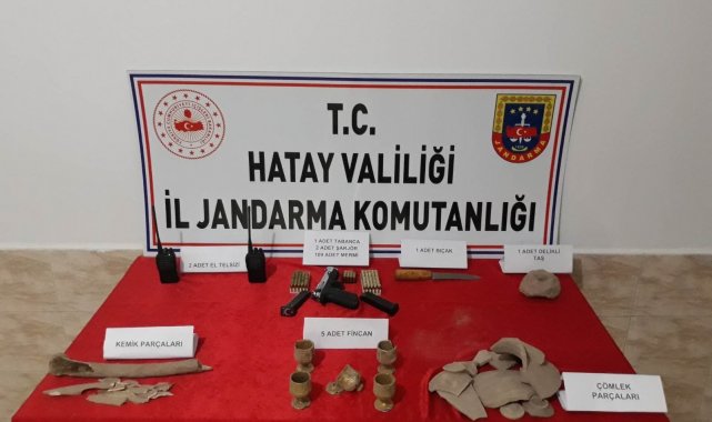 İzinsiz kazı yapan defineciler suçüstü yakalandı