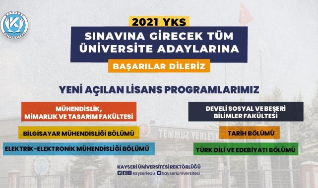 Kayseri Üniversitesi'nde yeni açılan lisans programları öğrenci alımına başlıyor