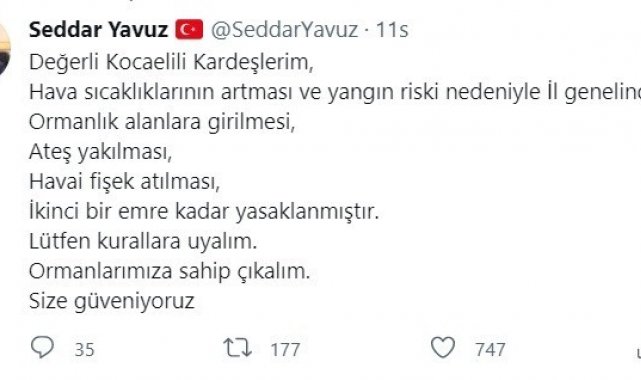 Kocaeli&#039;de ormanlık alanlara girmek yasaklandı