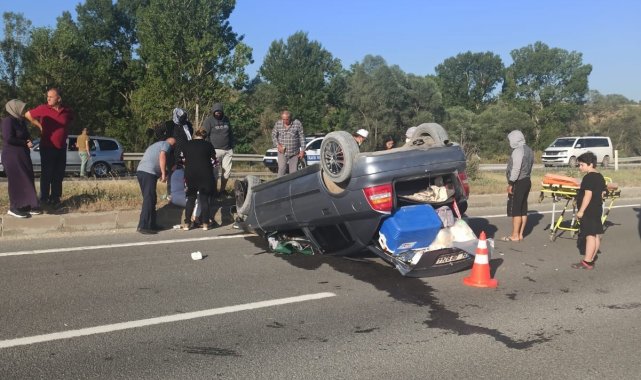 Kontrolden çıkan otomobil takla attı: 5 yaralı