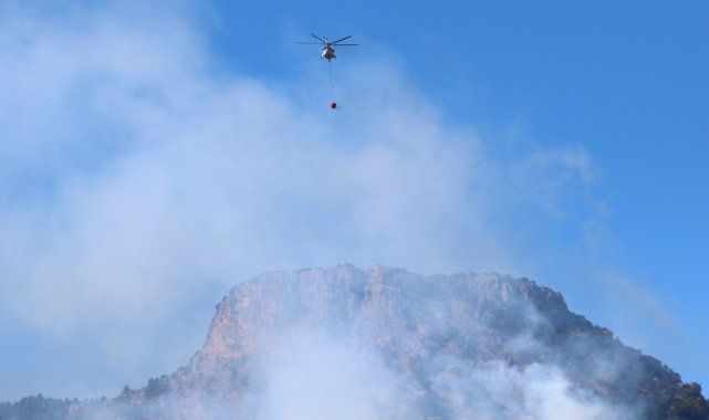 Kozan'da orman yangını devam ediyor, havadan müdahale başladı
