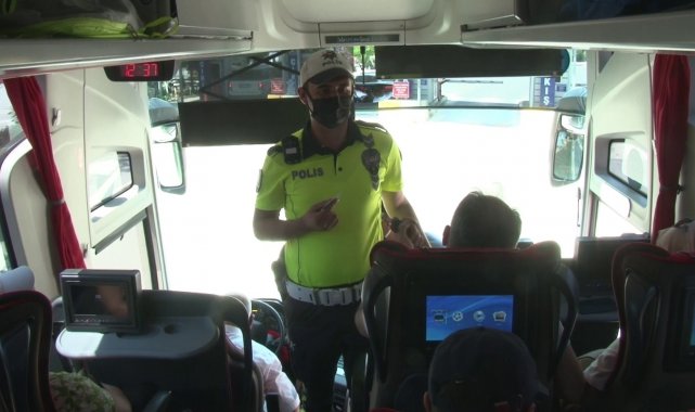 Kurban Bayramı öncesi otogarda otobüs denetimi