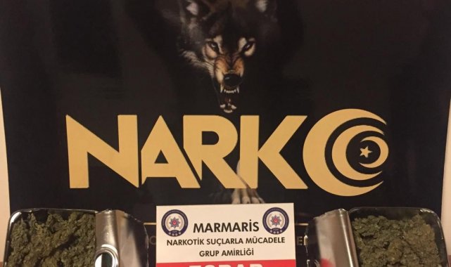 Marmaris&#039;te zeytinyağı kutusundan esrar çıktı