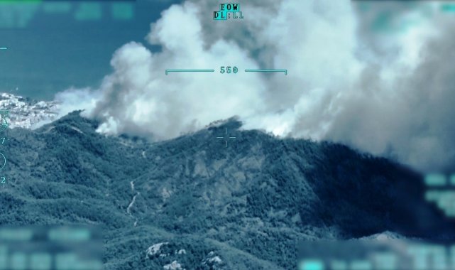 Marmaris&#039;teki yangın İHA ile görüntülendi