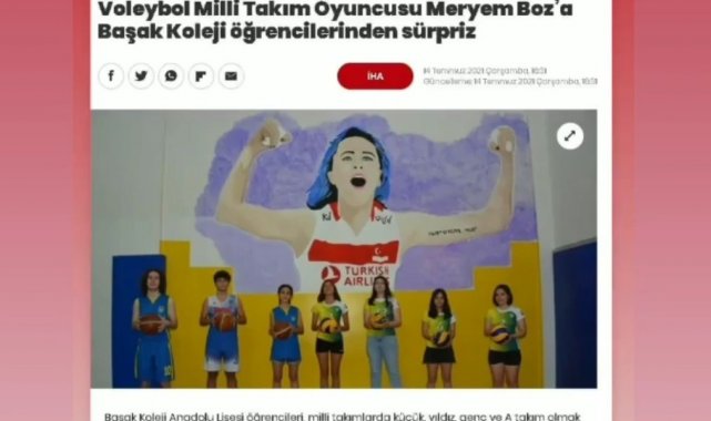 Meryem Boz&#039;dan Başak Koleji gençlerine teşekkür mesajı