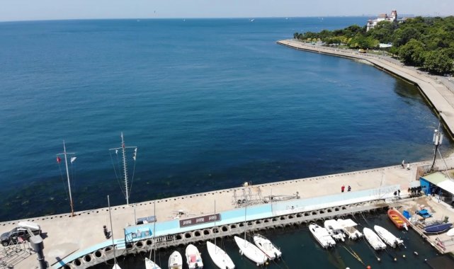 Müsilajsız Caddebostan Sahili havadan görüntülendi