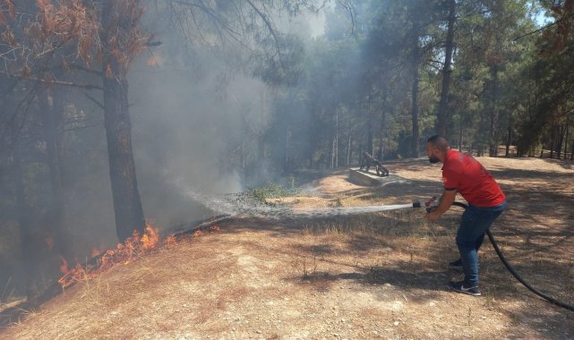 Osmaniye&#039;de ormanlık alanda çıkan yangın büyümeden söndürüldü