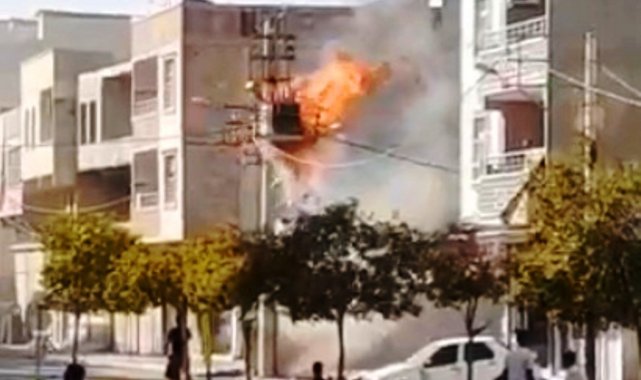 Şanlıurfa'da patlayan elektrik trafosu korku saçtı