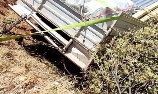 Siirt'te tarım aracı bahçeye uçtu, sürücü kazayı hafif atlattı