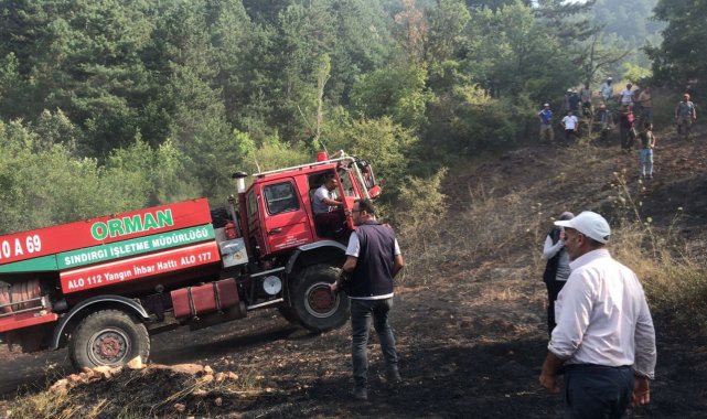 Sındırgı'da 30 dönümde anız yangını