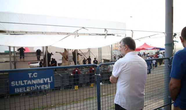 Sultanbeyli'de koronavirüs önlemleri alınarak kurbanlar kesildi