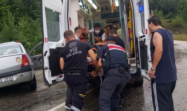 Virajı alamayan otomobil karşı şeride geçerek kamyonete çarptı: 5 yaralı