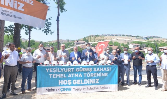 Yeşilyurt güreş sahasının temeli törenle atıldı