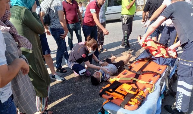 Yolun karşısına geçmek isteyen çocuğa motosiklet çarptı