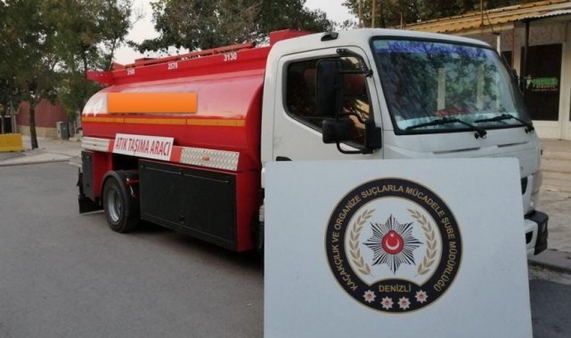 Atık taşıma aracından litrelerce kaçak akaryakıt çıktı