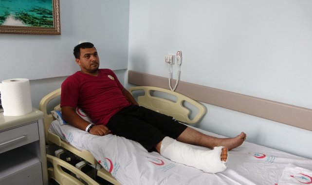 Ayak bileğini kıran Azeri itfaiye erinin sağlık durumu iyiye gidiyor