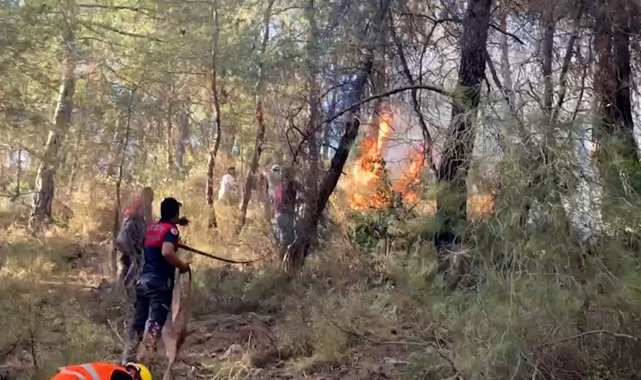 Aydın itfaiyesinin, Marmaris&#039;te ateşle mücadelesi sürüyor