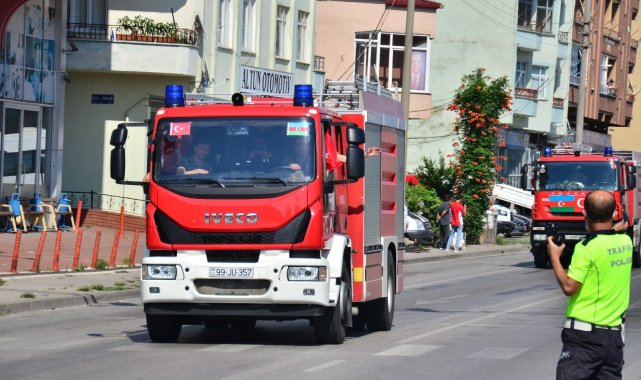 Azerbaycan&#039;ın itfaiye konvoyu Samsun&#039;a ulaştı