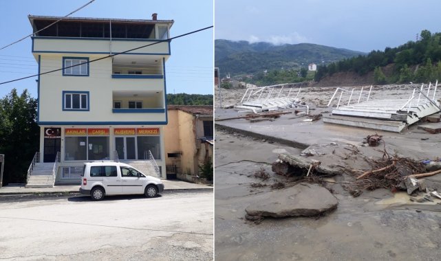 Babaçay&#039;da 4 katlı binadan sadece merdivenler kaldı