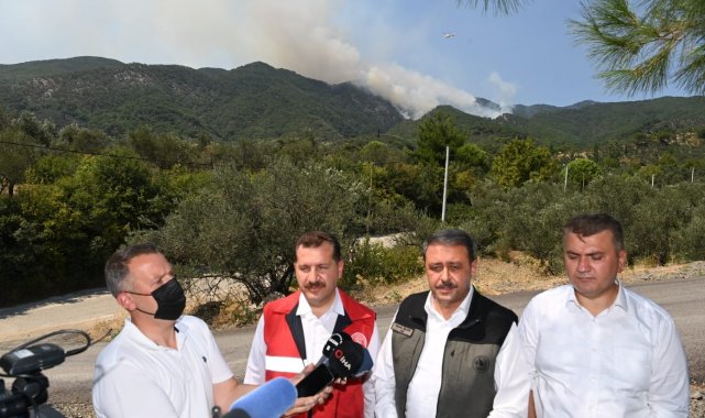 Başkan Yücel Yılmaz yangın bölgesinde