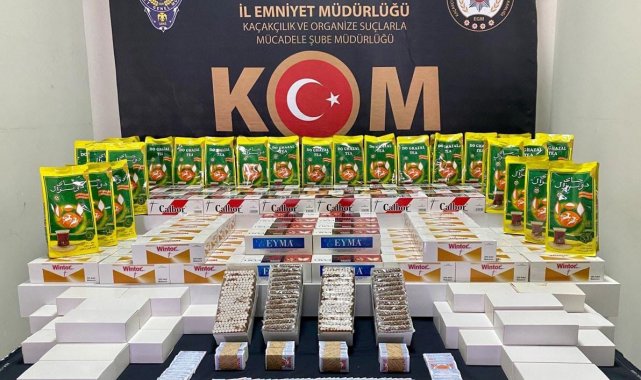 Binlerce kaçak tütün ürünü yakalandı