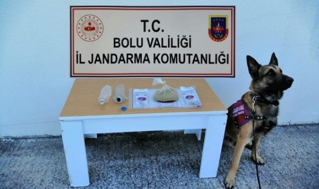 Bolu&#039;da, çekici üzerinde taşınan otomobilde 305 gram esrar yakalandı