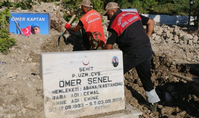 Bozkurt&#039;ta toprak altında kalan şehitlik, yeniden gün yüzüne çıkarıldı