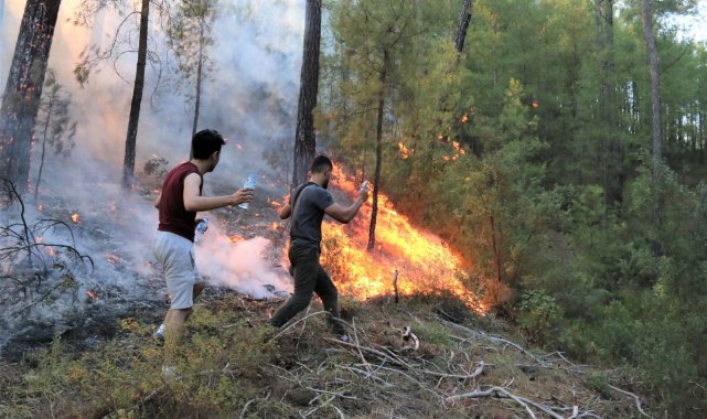 Bucak'ta yangının ilerleyişi devam ediyor