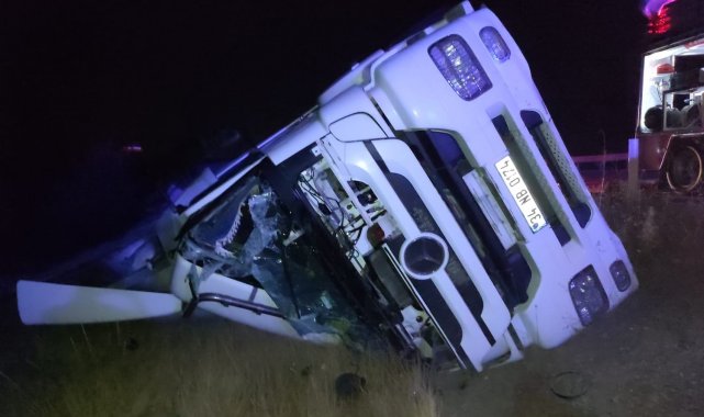 Çekici şarampole devrildi: 1 ölü