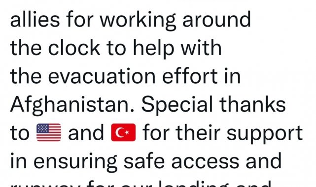 Çekya&#039;dan Afganistan&#039;daki tahliye çalışmaları için Türkiye&#039;ye teşekkür