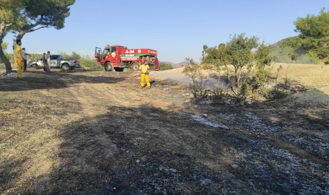 Deliçay köyünde orman yangını büyümeden söndürüldü